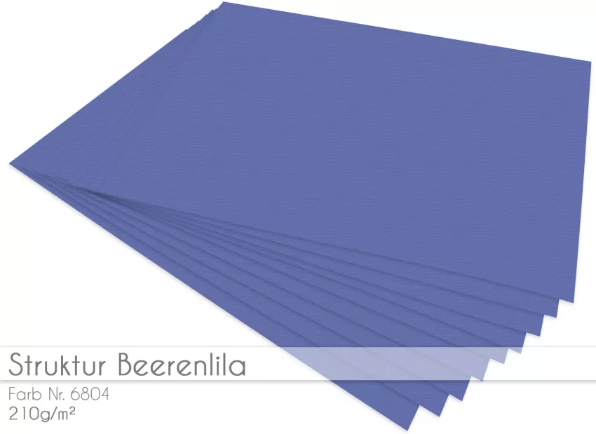 Cardstock "Struktur" - Bastelpapier 210g/m² DIN A4 in struktur beerenlila