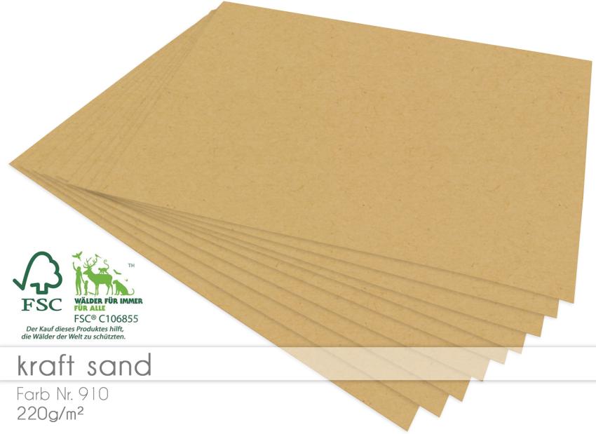 Cardstock - Kraftpapier 220g/m² DIN A4 in kraft sand