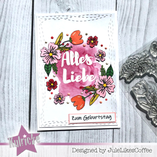 Kulricke Stempelset "Alles Liebe" Clear Stamp