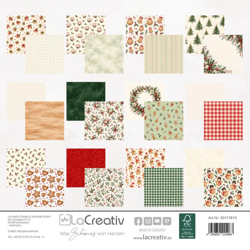 LaCreativ - Designpapier "Omas Weihnachtsstube" Paper Pack 6x6" - 24 Bogen