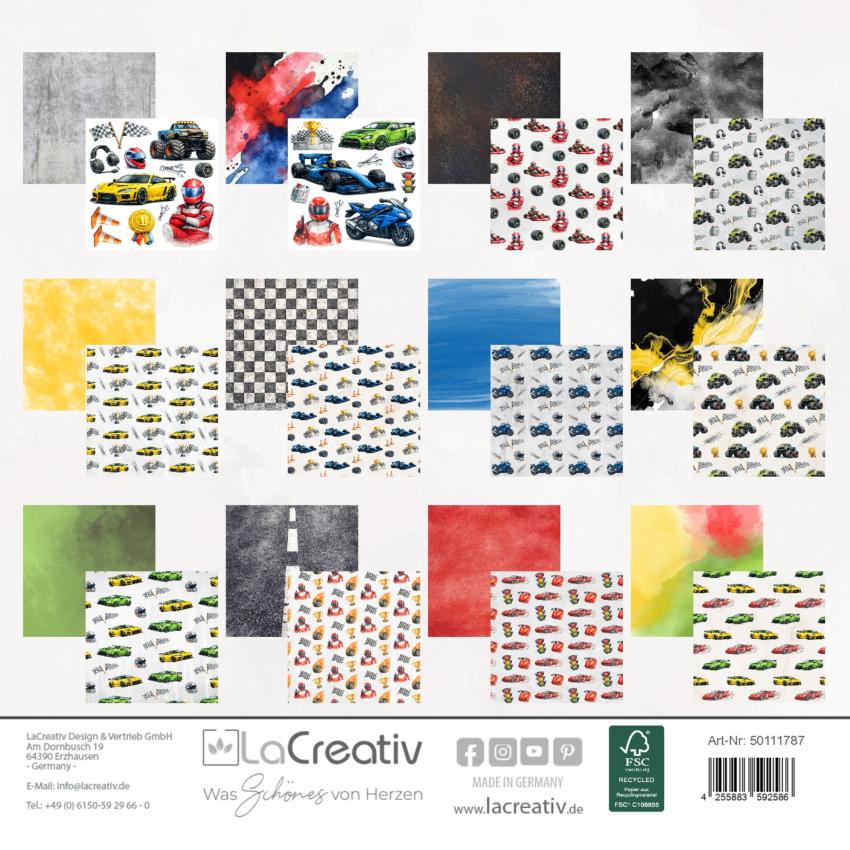 LaCreativ - Designpapier "PS Power" Paper Pack 6x6" - 24 Bogen