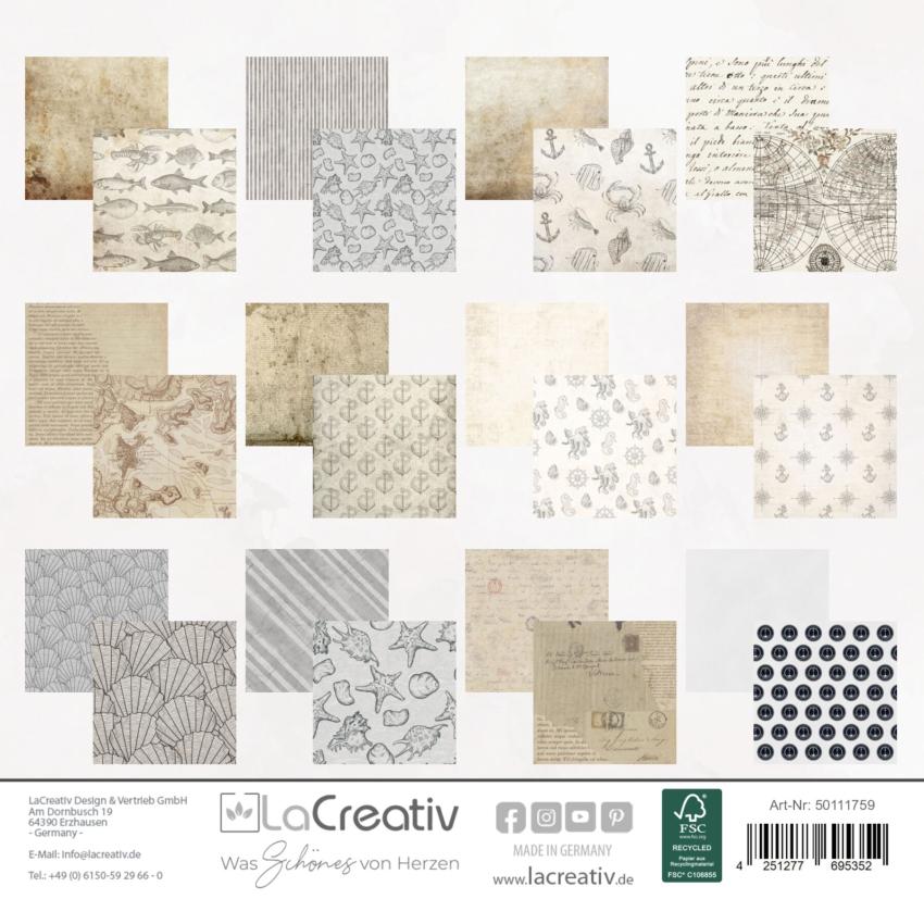 LaCreativ - Designpapier "Seemanns Nostalgie" Paper Pack 6x6" - 24 Bogen