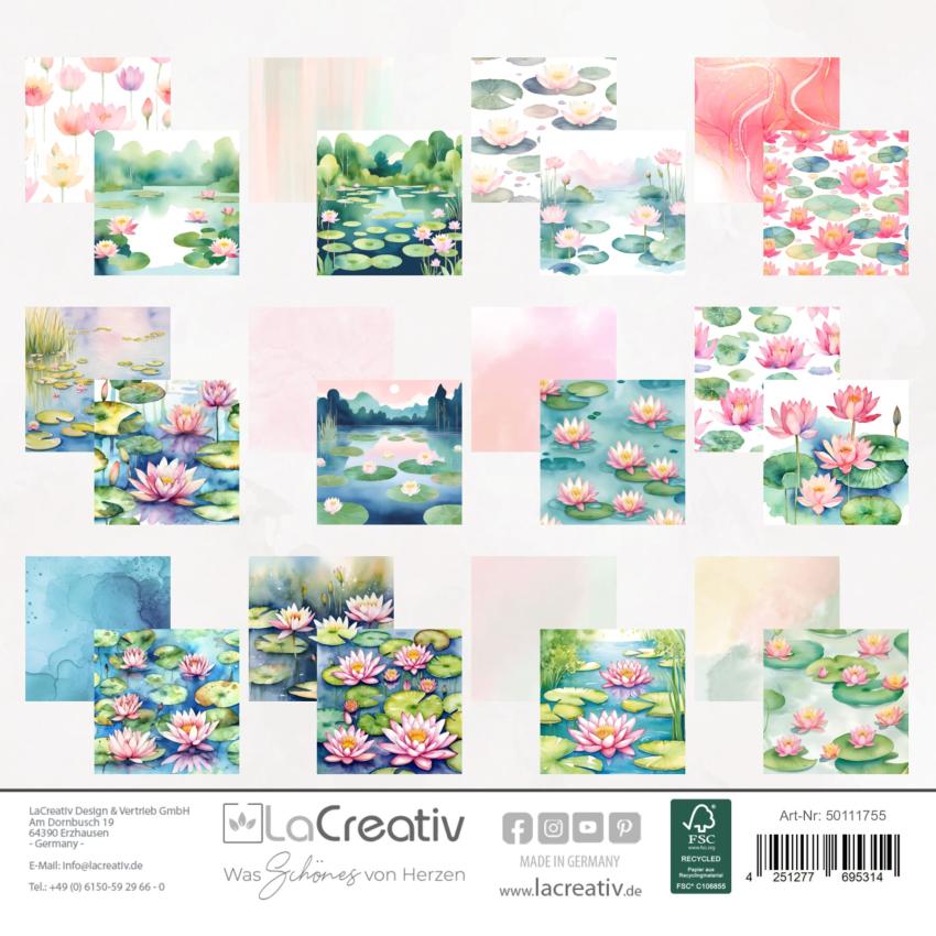 LaCreativ - Designpapier "Seerosenzauber" Paper Pack 6x6" - 24 Bogen