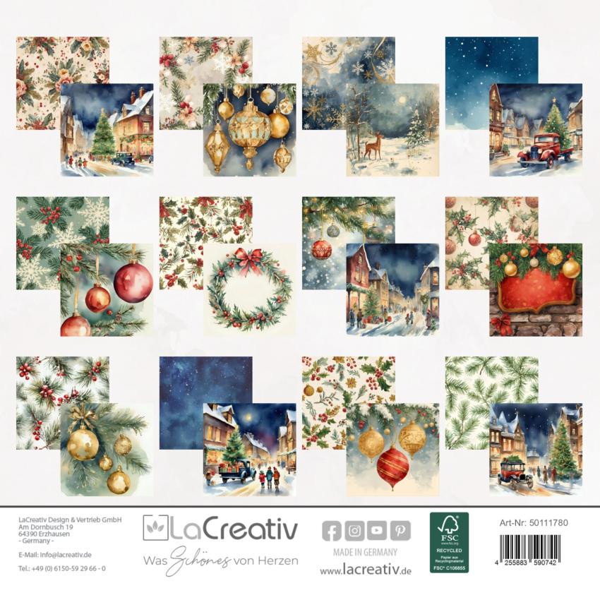 LaCreativ - Designpapier "Weihnachtszauber 1920" Paper Pack 6x6" - 24 Bogen