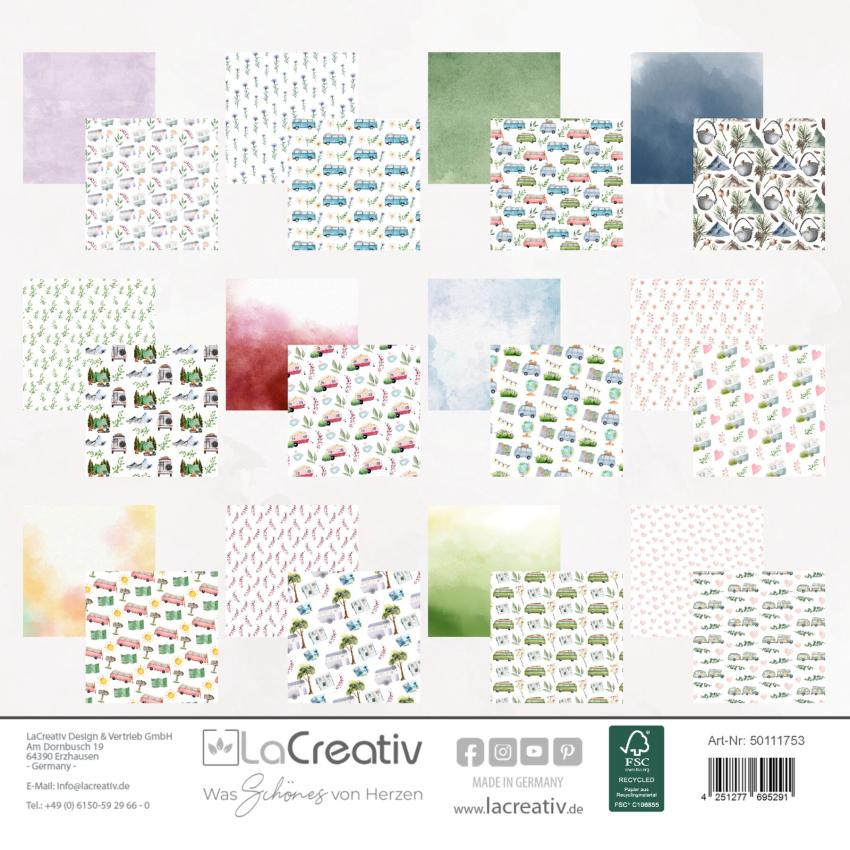 LaCreativ - Designpapier "Wir lieben Camping" Paper Pack 6x6" - 24 Bogen