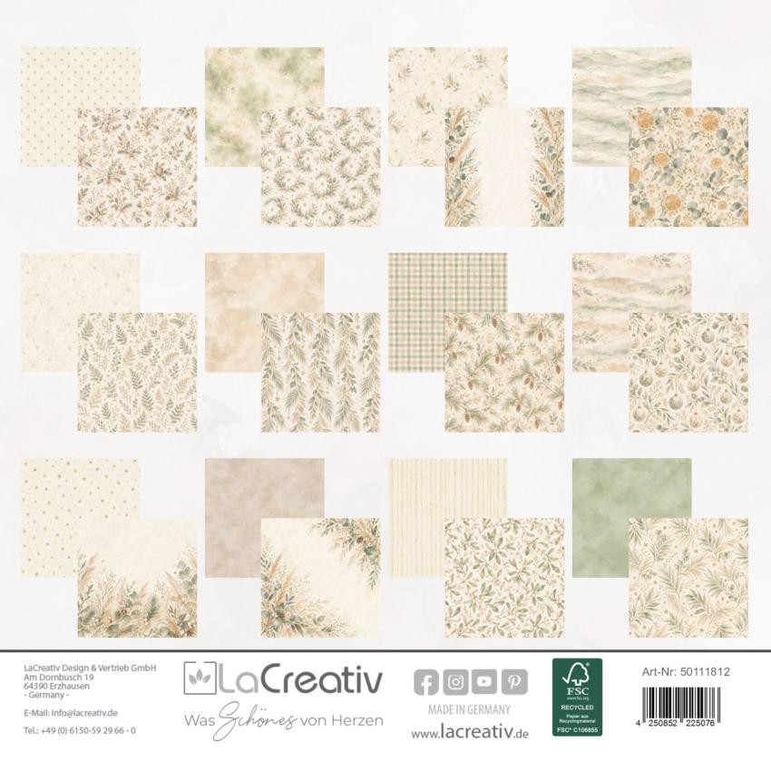 LaCreativ - Designpapier "Zarte Winterzweige" Paper Pack 6x6" - 24 Bogen