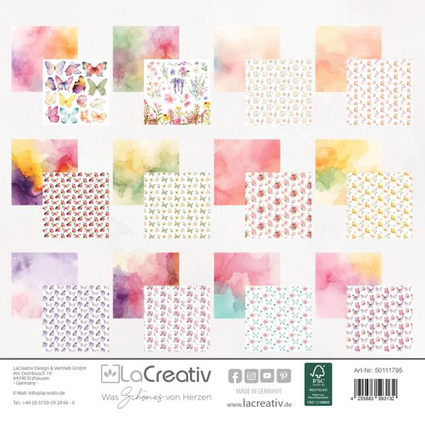LaCreativ - Designpapier "Zauberhafte Schmetterlinge" Paper Pack 6x6" - 24 Bogen