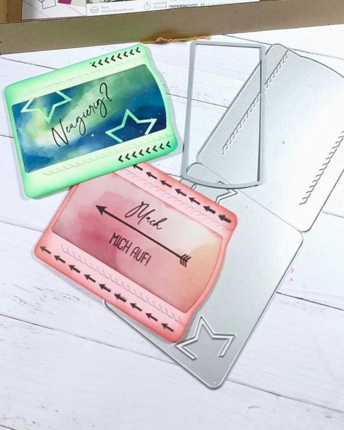 Bundle Kulricke Stempel "Reiß mich auf" & Stanze "Aufreiss-Umschlag"