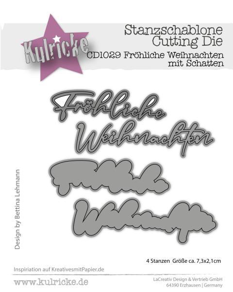 Kulricke Stanzschablone "Fröhliche Weihnachten mit Schatten" Craft Die 