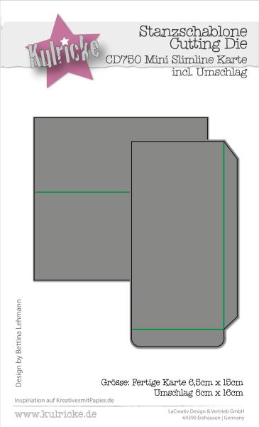 Kulricke Stanzschablone "Mini Slimline Karte incl. Umschlag" Craft Die