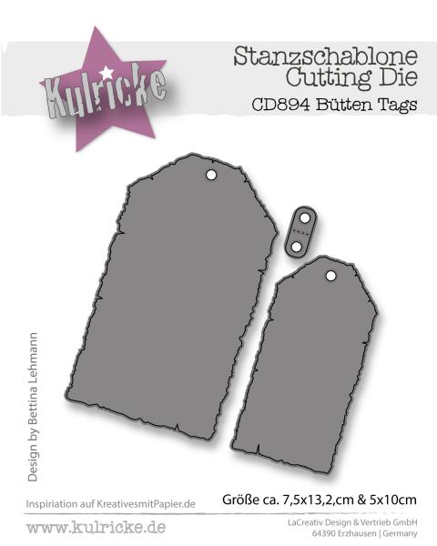 Kulricke Stanzschablone "Bütten Tags" Craft Die 