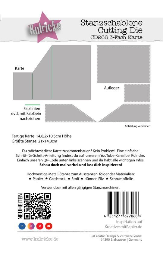 Kulricke Stanzschablone "3-Fach Karte" Craft Die