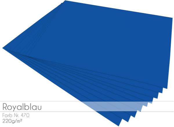 Cardstock "Premium" - Bastelpapier 220g/m² DIN A4 in royalblau - 5 Bogen