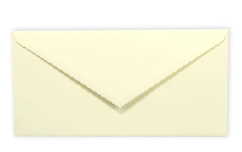 Briefumschlag DIN-Lang 120g/m² oF Nassklebung in Naturell-Büttenrand