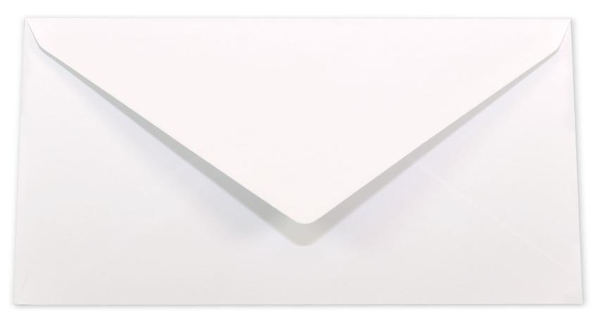 Briefumschlag DIN lang in weiss, 120g, ohne Fenster, Nassklebung