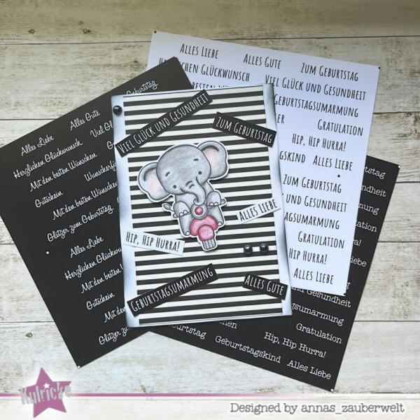 Kulricke Designpapier - "Geburtstagswünsche" Paper Pack 6" 170g/m²