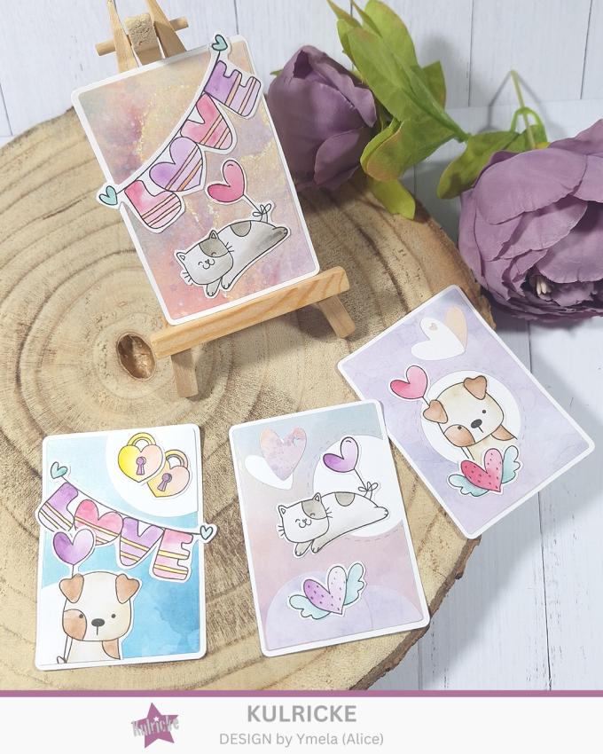 Kulricke Bundle "Hund und Katze" inkl. ATC Stanze und Designpapier