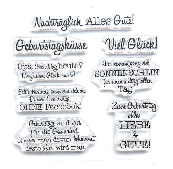 Kulricke Stempelset "Geburtstag #4" Clear Stamp