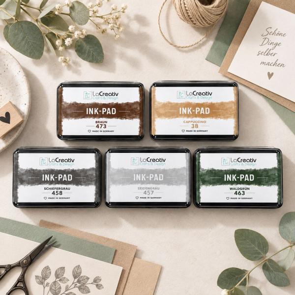 LaCreativ Ink-Pad – Stempelkissen-Set Naturfarben