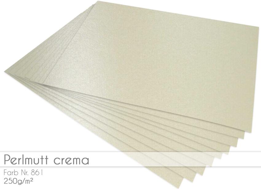 Cardstock "Metallic" - Bastelpapier 250g/m² DIN A4 in perlmutt crema