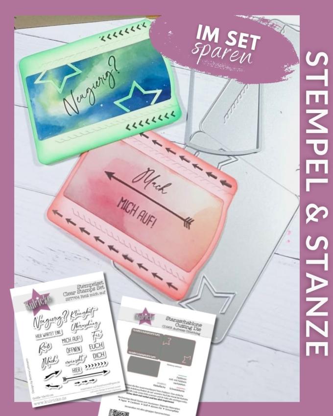 Bundle Kulricke Stempel "Reiß mich auf" & Stanze "Aufreiss-Umschlag"