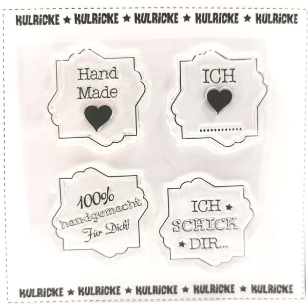 Kulricke Stempelset "Label Kul - Handmade" Clear Stamp