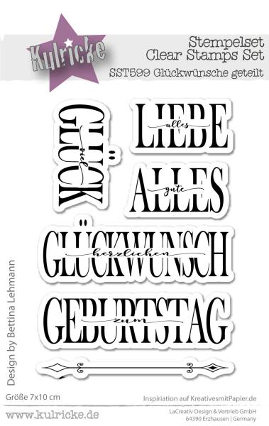 Kulricke Stempelset "Glückwünsche geteilt" Clear Stamp