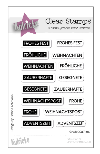 Kulricke Stempelset "Frohes Fest Reverse" Clear Stamp