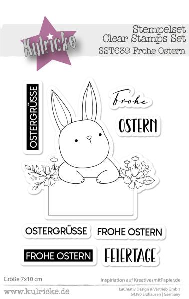 Kulricke Stempelset "Frohe Ostern" Clear Stamp