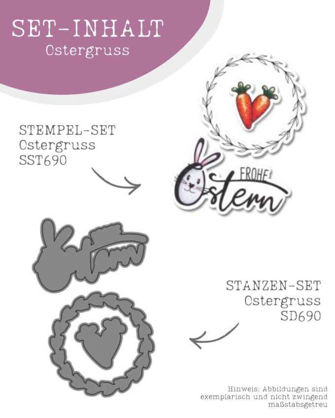 Bundle Kulricke Stempel "Ostergruss" & Stanze "Ostergruss"