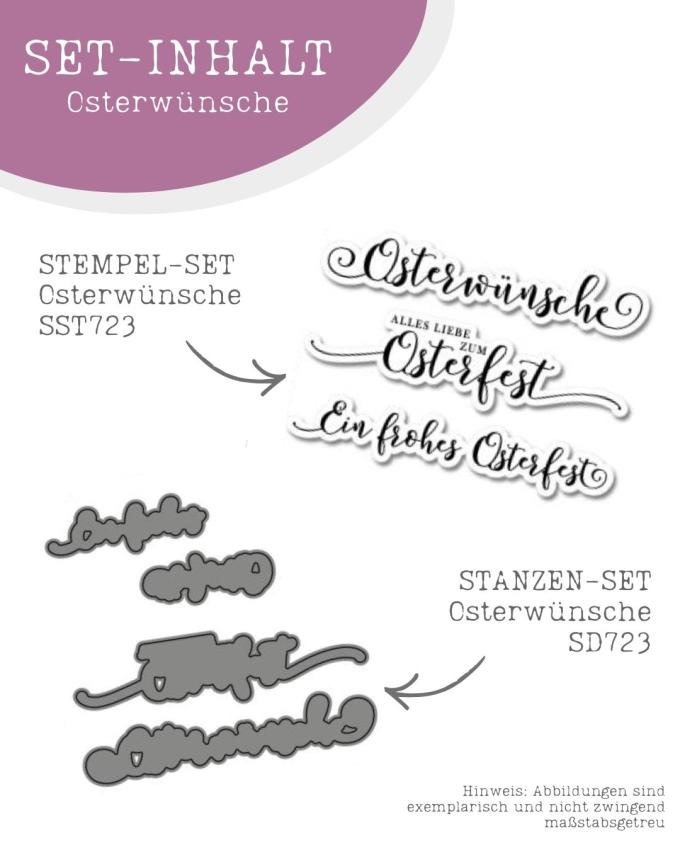 Bundle Kulricke Stempel "Osterwünsche" & Stanze "Osterwünsche"