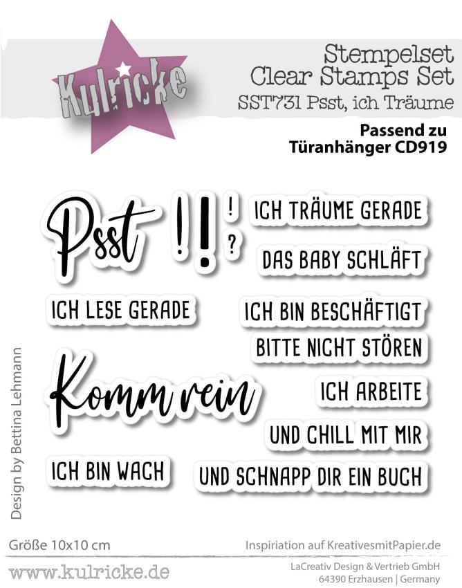 Kulricke Stempel "Psst, ich Träume" Clear Stamp