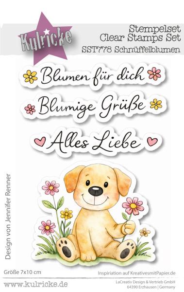 Kulricke Stempelset "Schnüffelblumen" Clear Stamp