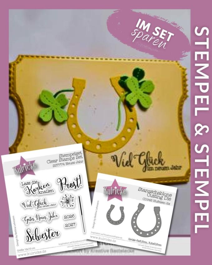 Bundle Kulricke Stempel "Neues Jahr 2026" & Stanze "Hufeisen 2x"