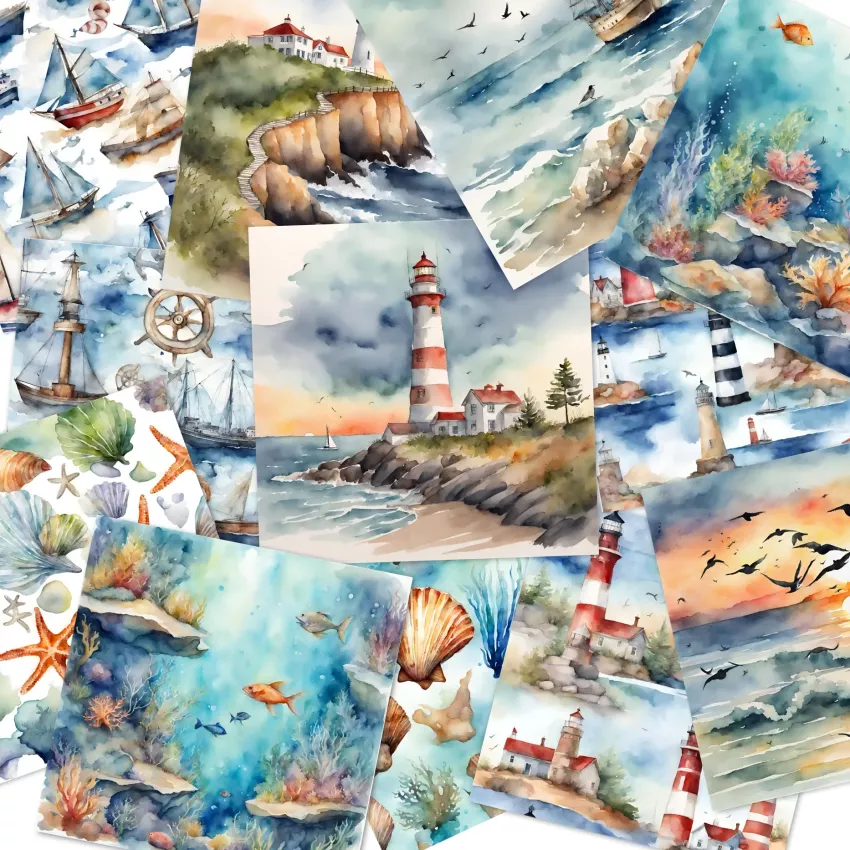 LaCreativ - Designpapier "Aquarellische Meeresträume" Paper Pack 6x6" - 24 Bogen