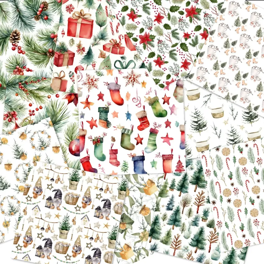 LaCreativ - Designpapier "Christmas Aquarell" Paper Pack 6x6" - 24 Bogen