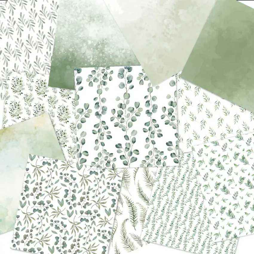 LaCreativ - Designpapier "Eukalyptusgarten" Paper Pack 6x6" - 24 Bogen