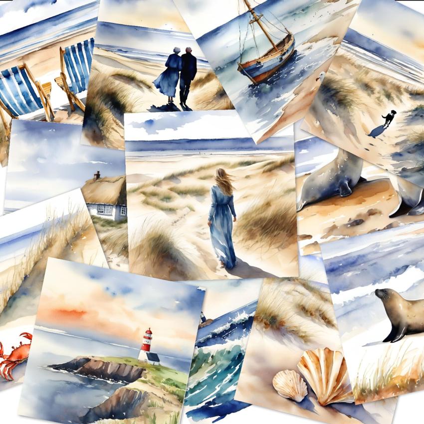LaCreativ - Designpapier "Geliebte Nordsee" Paper Pack 6x6" - 24 Bogen