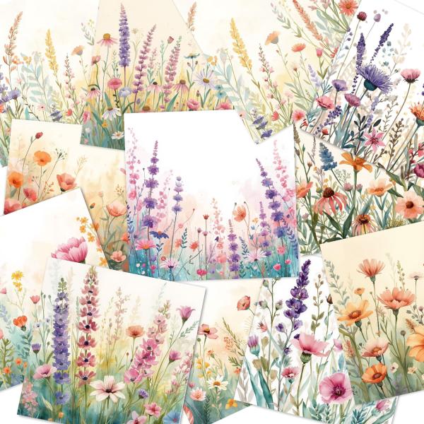 LaCreativ - Designpapier "Schmetterlinge & Wildblumen" Paper Pack 6x6" - 24 Bogen