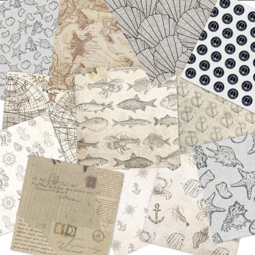 LaCreativ - Designpapier "Seemanns Nostalgie" Paper Pack 6x6" - 24 Bogen