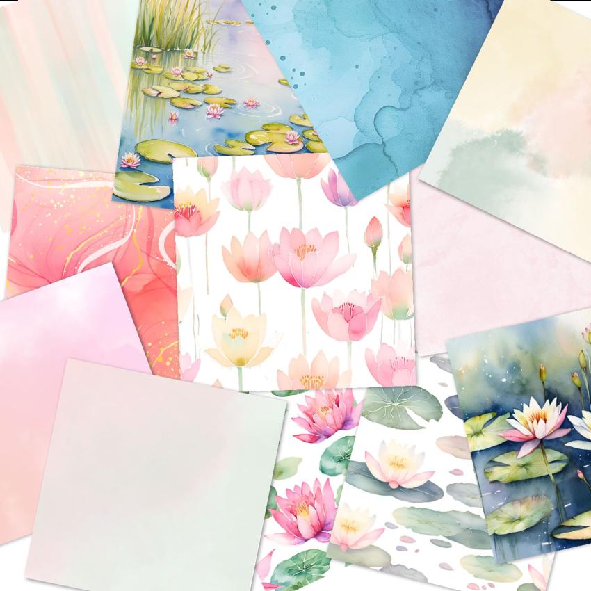 LaCreativ - Designpapier "Seerosenzauber" Paper Pack 6x6" - 24 Bogen