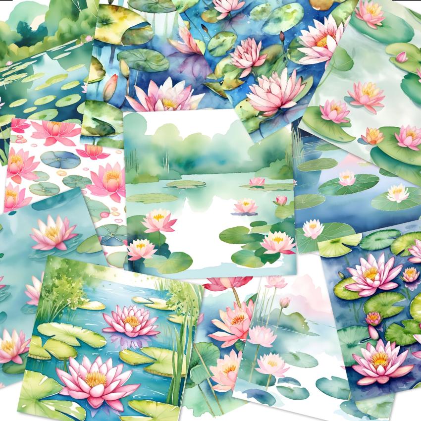 LaCreativ - Designpapier "Seerosenzauber" Paper Pack 6x6" - 24 Bogen