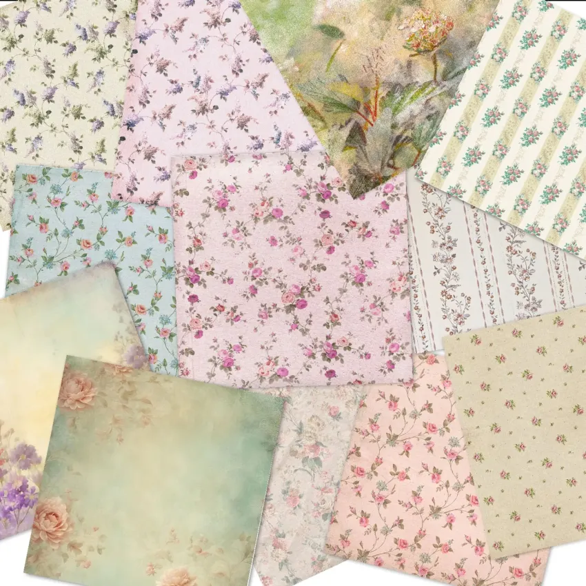LaCreativ - Designpapier "Vintage Blumentraum" Paper Pack 6x6" - 24 Bogen