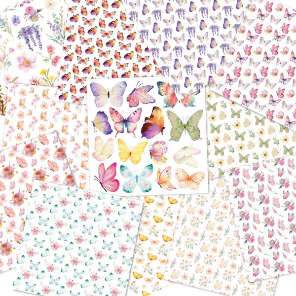 LaCreativ - Designpapier "Zauberhafte Schmetterlinge" Paper Pack 6x6" - 24 Bogen