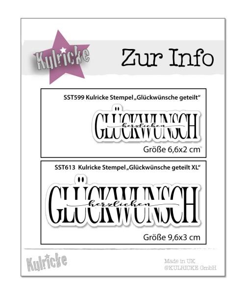 Kulricke Stempelset "Glückwünsche geteilt" Clear Stamp