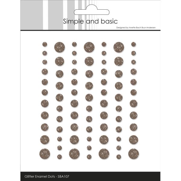 Simple and Basic - Glitter Enamel Dots "Coffee"