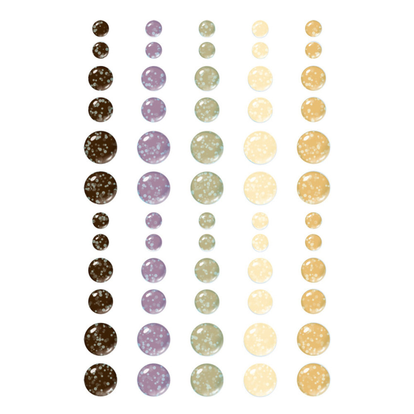 Simple Stories - Glitter Enamel Dots "Simple Vintage Lavender Fields" 60 Stück