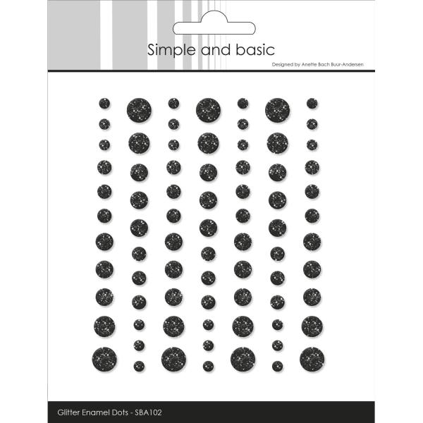 Simple and Basic - Glitter Enamel Dots "Black"