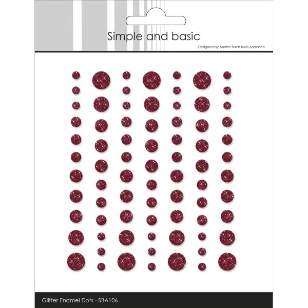 Simple and Basic - Glitter Enamel Dots "Wine Red"