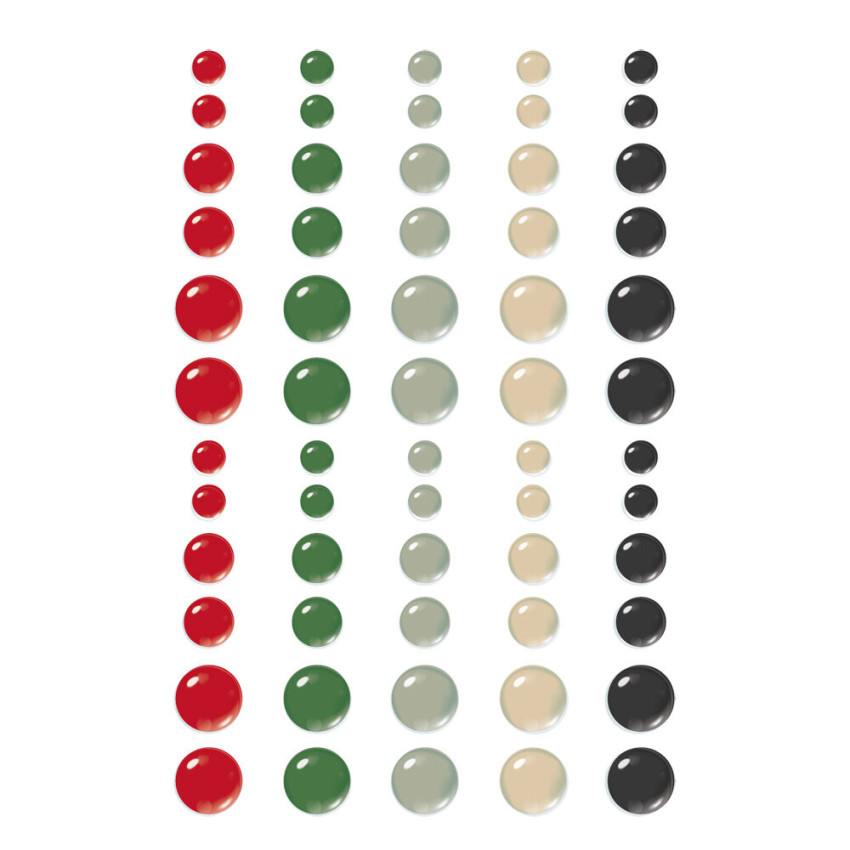 Simple Stories - Glossy Enamel Dots "Simple Vintage Old-Fashioned Christmas" 60 Stück